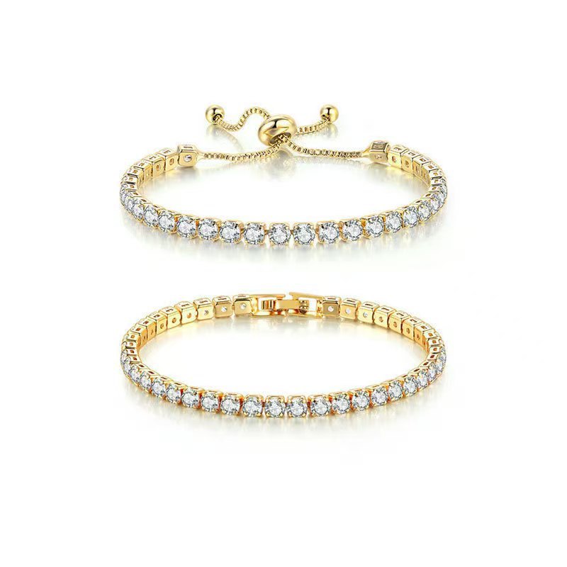 Colorful Zircon Tennis Bracelet Set – White Gold Finish