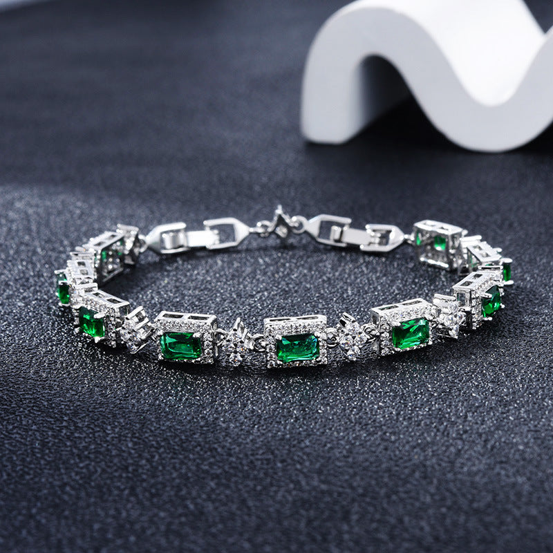 Cross Inlaid Colorful Zircon Bracelet