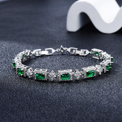 Cross Inlaid Colorful Zircon Bracelet