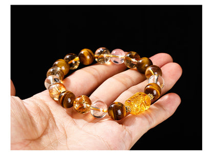 5A Yellow Tiger Eye Pixiu Bracelet – Wealth Style