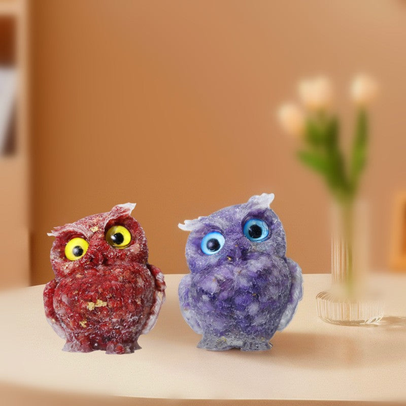 Hot Item Cute Owl Crystal Stone Home Decor Handicraft Decoration Gift Home Decor