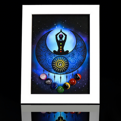 Seven Chakra Crystal Frame Cabinet (Human ,Sun & Moon)