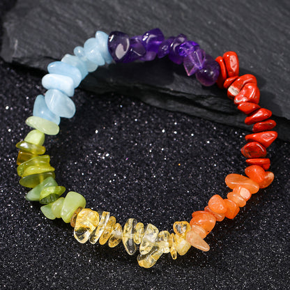 Crushed Stone Natural Crystal Bracelet – Irregular Beads