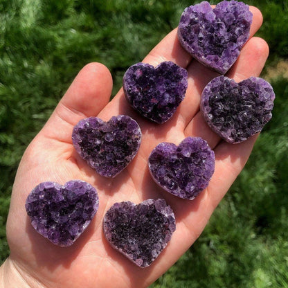 ✅Natural Uruguay Amethyst Cluster Amethyst Cave Heart-Shaped Raw Stone Mineral Specimen for Ornamental Use