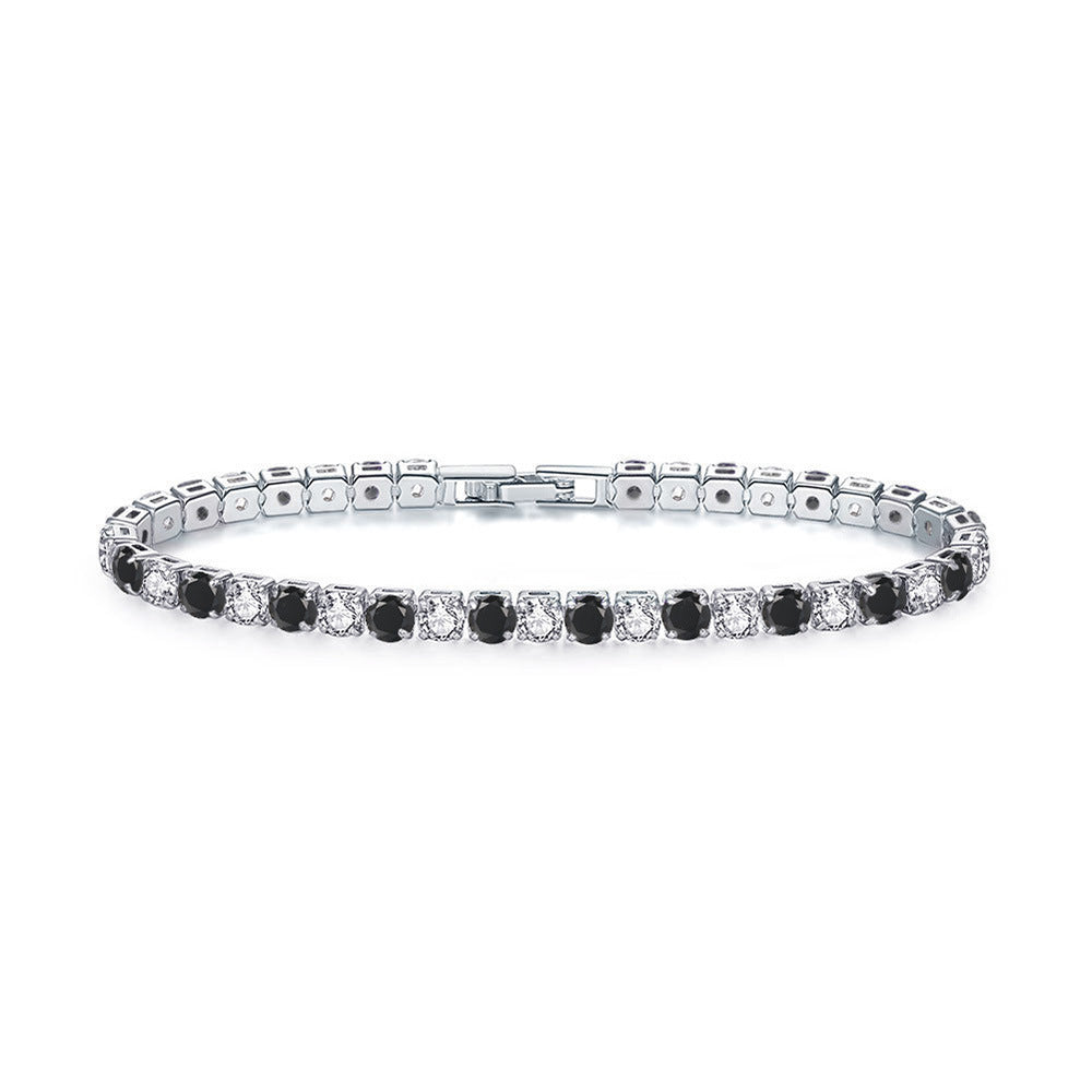 Colorful Zircon Tennis Bracelet Set – White Gold Finish