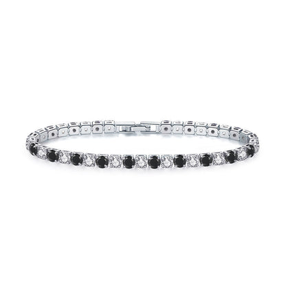 Colorful Zircon Tennis Bracelet Set – White Gold Finish