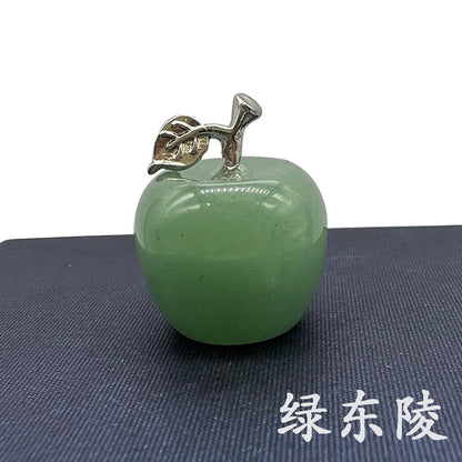 Hot Selling Natural Crystal Agate Jade12Colorful Apple Small Ornaments Peaceful Christmas Gifts