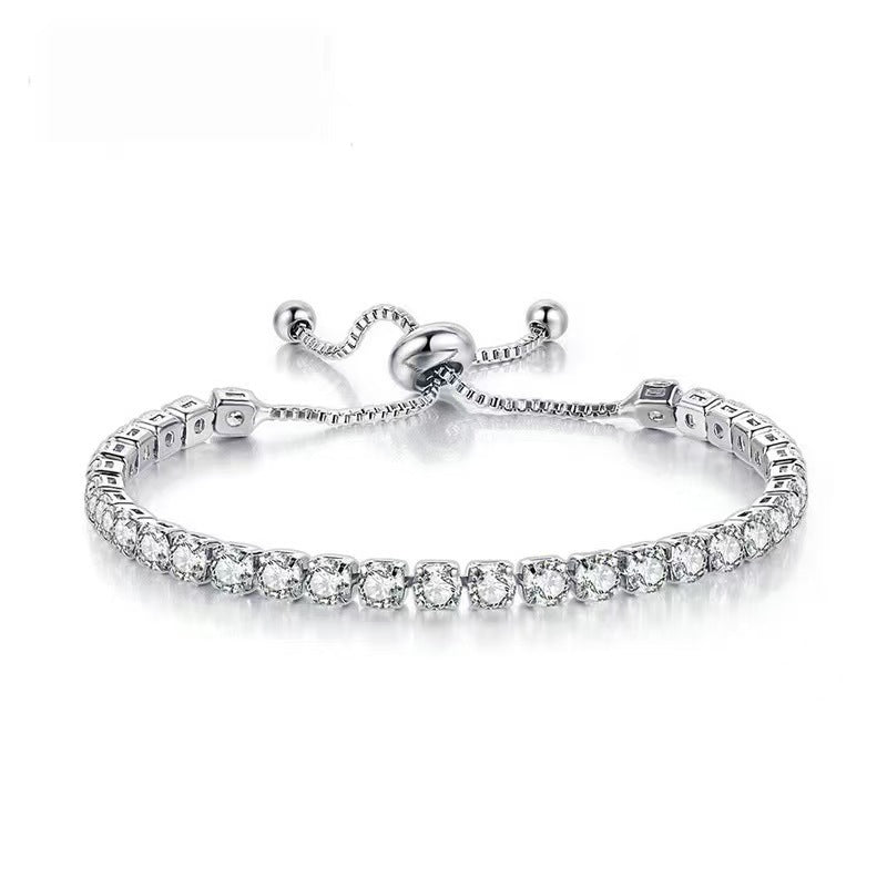 Colorful Zircon Tennis Bracelet Set – White Gold Finish