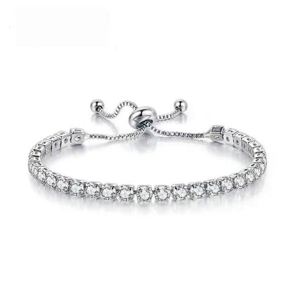 Colorful Zircon Tennis Bracelet Set – White Gold Finish