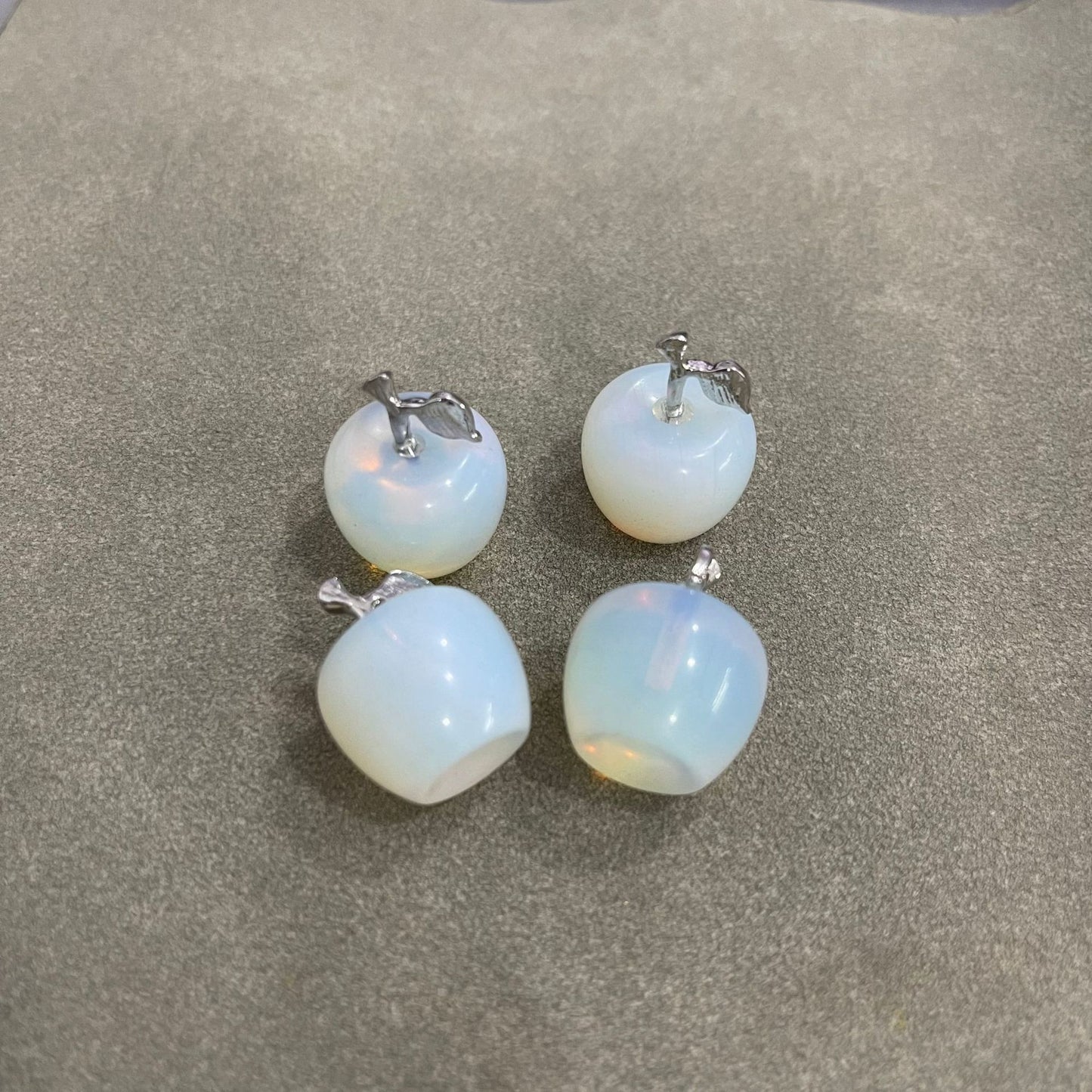 Hot Selling Natural Crystal Agate Jade12Colorful Apple Small Ornaments Peaceful Christmas Gifts