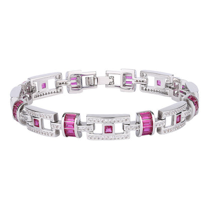 Square Ruby Cloisonné Bracelet – Luxury Style