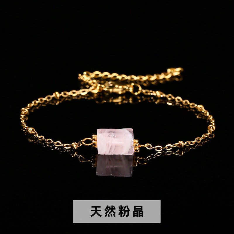 Faceted Jade Crystal Bracelet – Stainless Steel