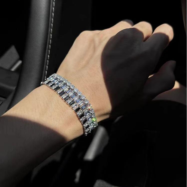 Titanium Steel Zircon Tennis Bracelet – Unisex