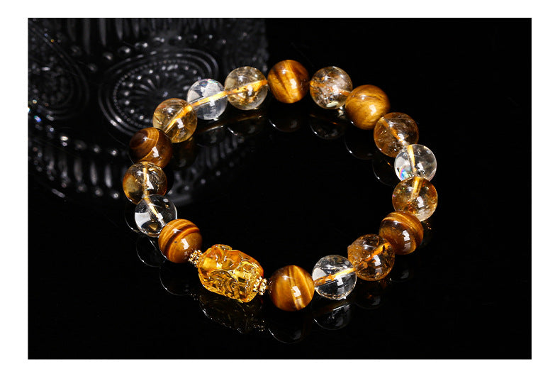 5A Yellow Tiger Eye Pixiu Bracelet – Wealth Style