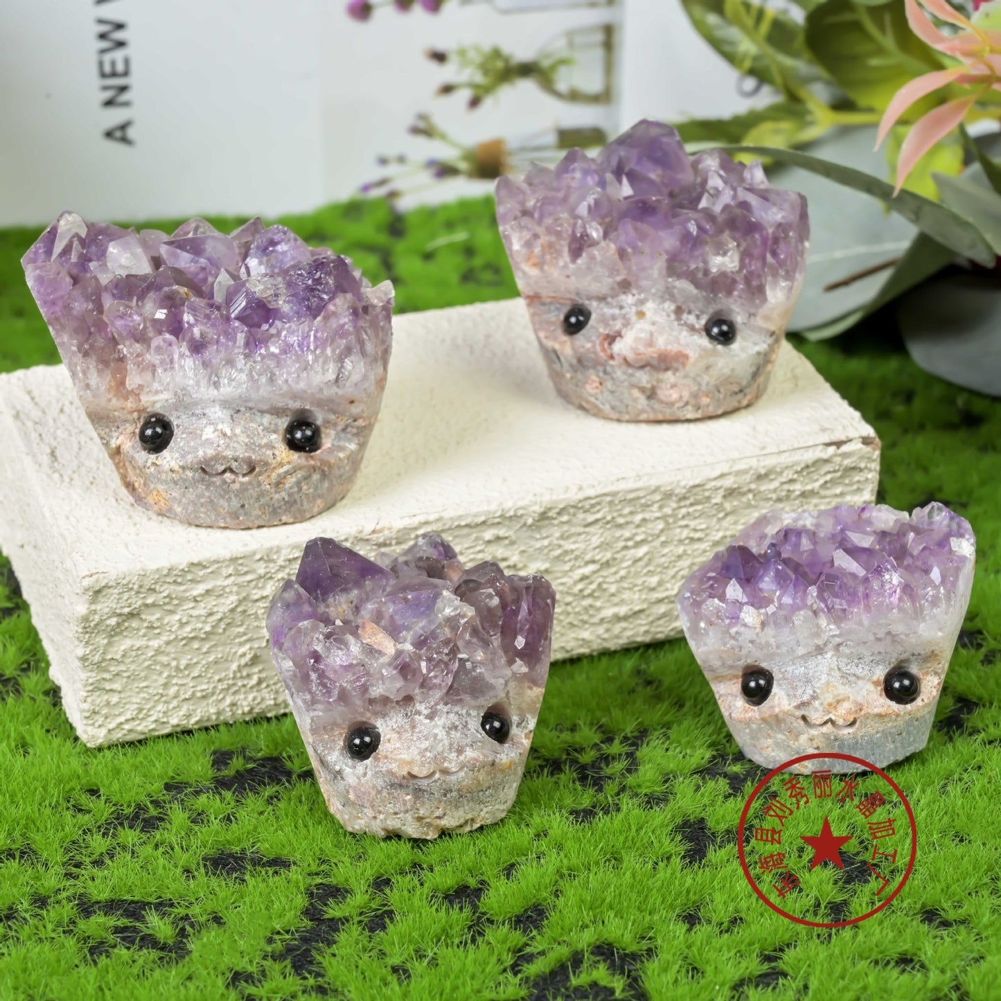 Hot Selling Natural Crystal Hand-Carved Crystal Cluster Hedgehog Crystal Pet Home Creative Decoration Ornaments