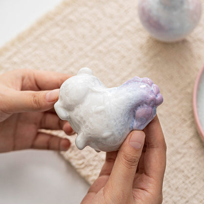 2026New Year Horse Year Gift Kiln Change Crystal Glaze Little Horse Tea Pet Ornament Home Ceramic Horse Year