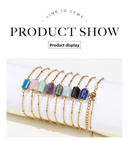 Faceted Jade Crystal Bracelet – Stainless Steel