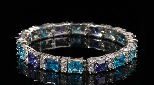 Blue Purple Gemstone Bracelet – Hip-Hop Style