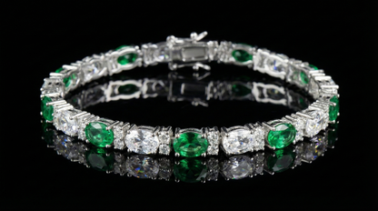 5mm White & Green Zircon Tennis Bracelet