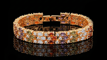Colorful Zircon Inlaid Bracelet – Luxury Look