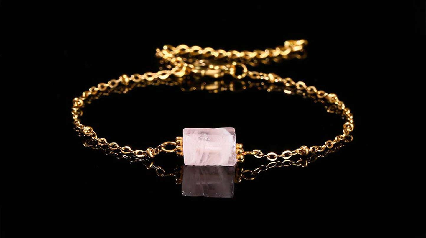 Faceted Jade Crystal Bracelet – Stainless Steel