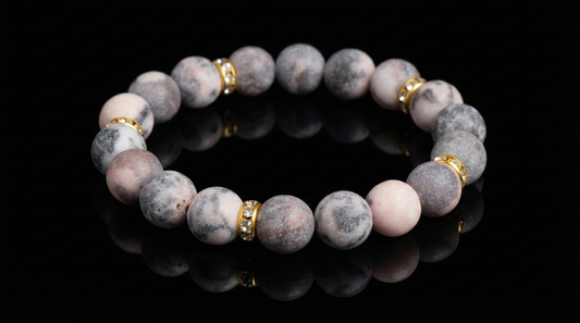 Matte Zebra Stone Bracelet for Men – Premium Look