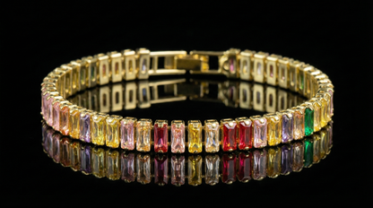 Single Row Colorful Zircon Tennis Bracelet