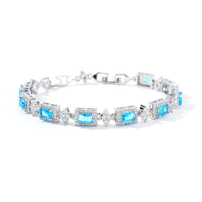 Cross Inlaid Colorful Zircon Bracelet