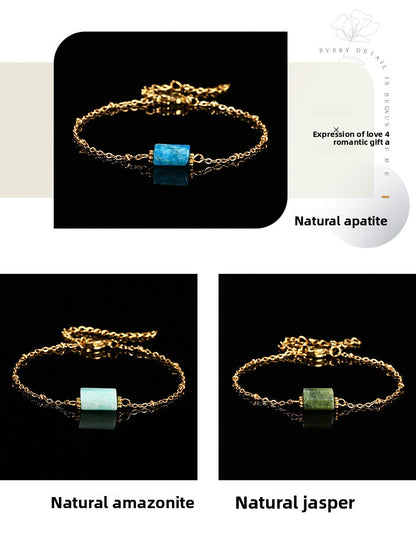 Faceted Jade Crystal Bracelet – Stainless Steel