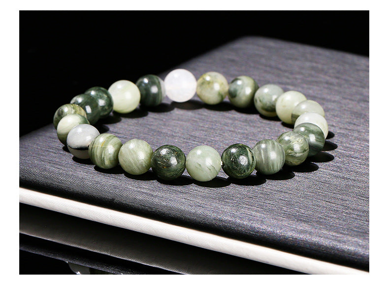 Green Serpentine Crystal Bracelet – Minimal Style