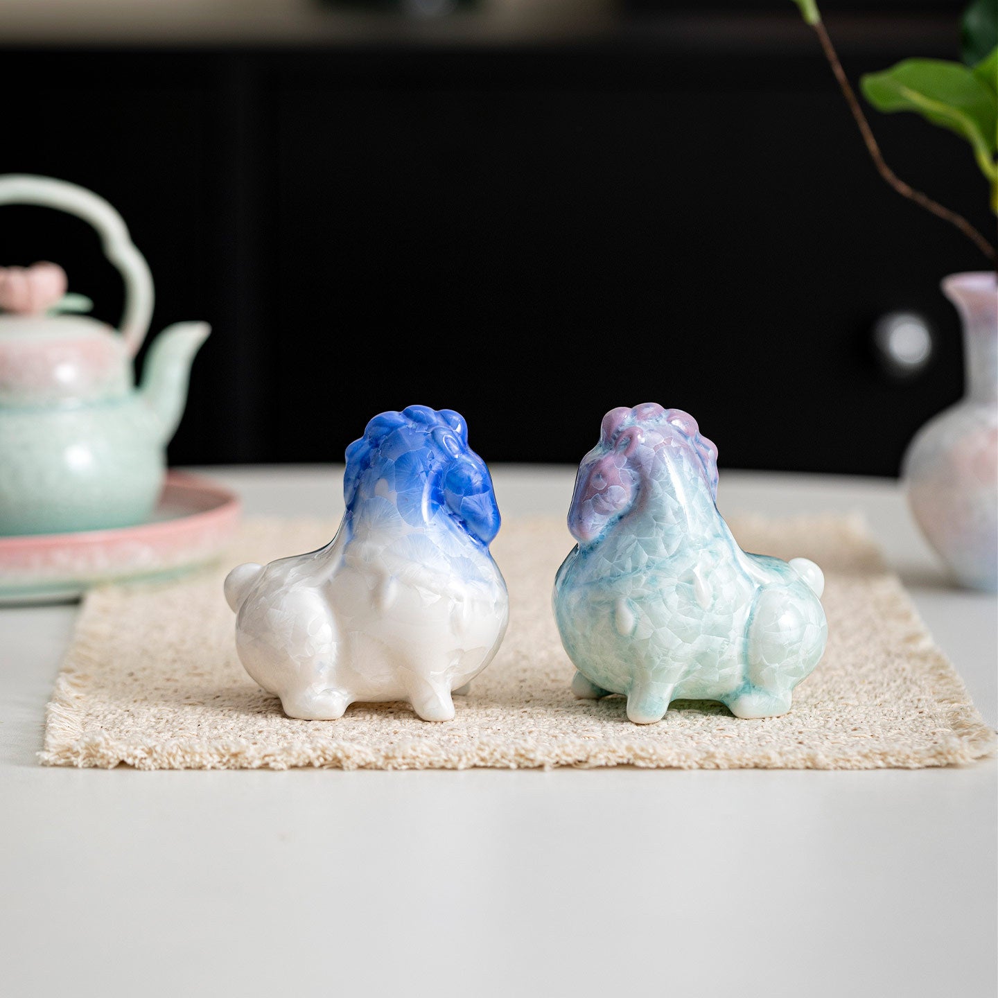 2026New Year Horse Year Gift Kiln Change Crystal Glaze Little Horse Tea Pet Ornament Home Ceramic Horse Year