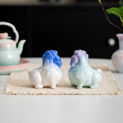 2026New Year Horse Year Gift Kiln Change Crystal Glaze Little Horse Tea Pet Ornament Home Ceramic Horse Year