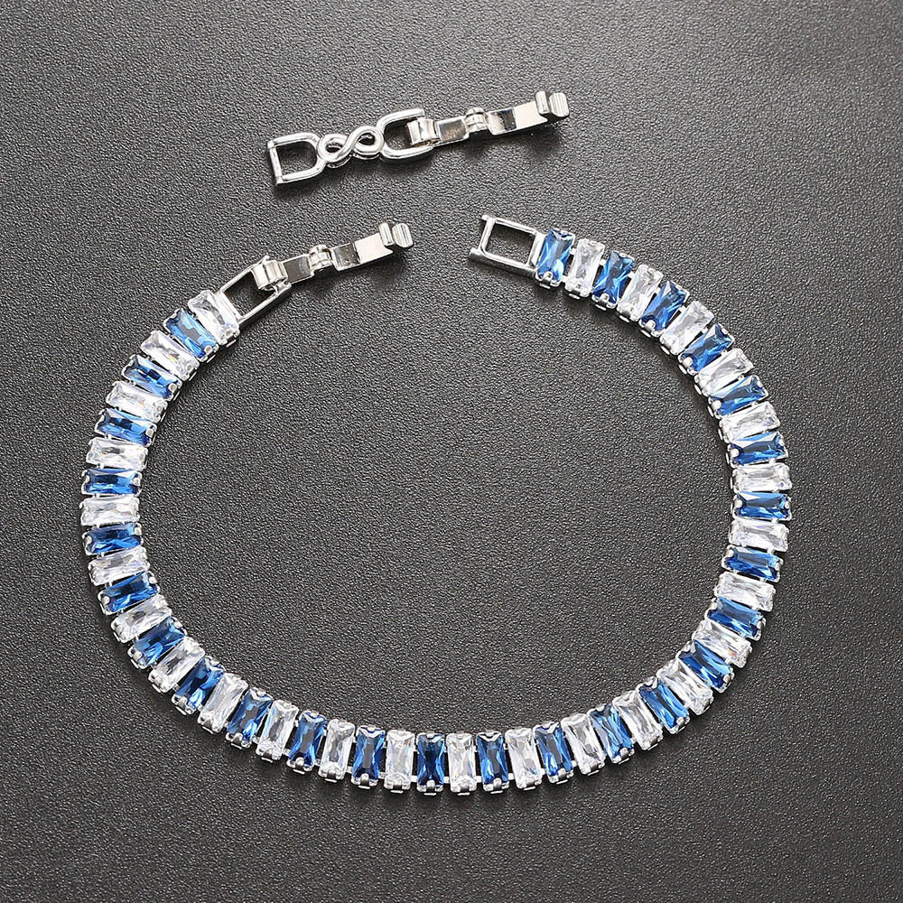 Single Row Colorful Zircon Tennis Bracelet