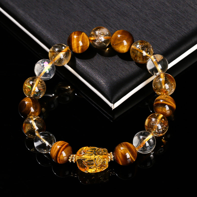 5A Yellow Tiger Eye Pixiu Bracelet – Wealth Style