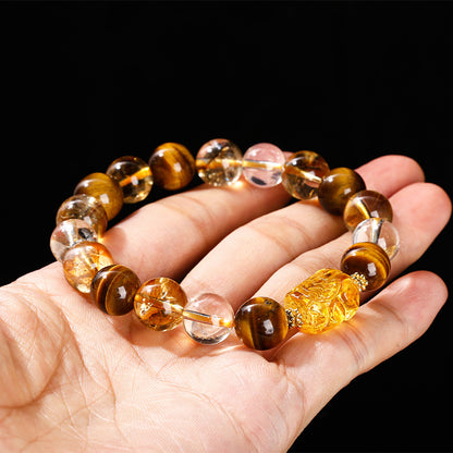 5A Yellow Tiger Eye Pixiu Bracelet – Wealth Style