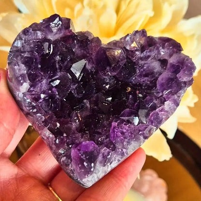 ✅Natural Uruguay Amethyst Cluster Amethyst Cave Heart-Shaped Raw Stone Mineral Specimen for Ornamental Use