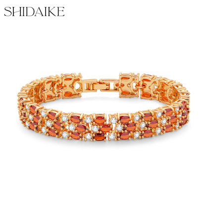 Colorful Zircon Inlaid Bracelet – Luxury Look