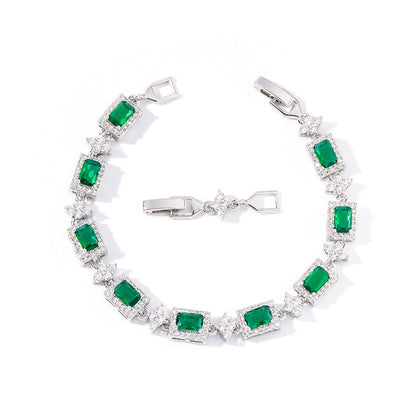 Cross Inlaid Colorful Zircon Bracelet