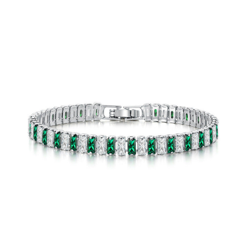 Single Row Colorful Zircon Tennis Bracelet