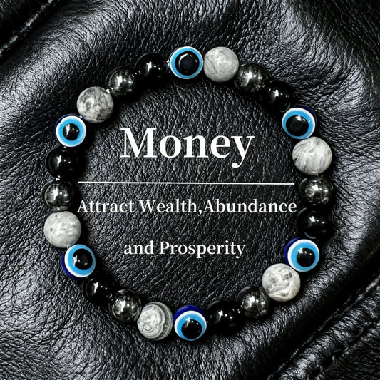 Natural Stone Beaded Bracelet – Tiger Eye & Amethyst