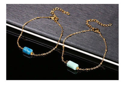 Faceted Jade Crystal Bracelet – Stainless Steel