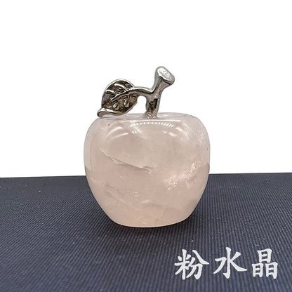 Hot Selling Natural Crystal Agate Jade12Colorful Apple Small Ornaments Peaceful Christmas Gifts