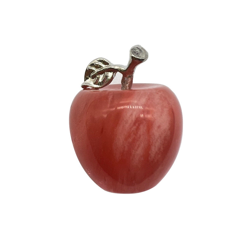 Hot Selling Natural Crystal Agate Jade12Colorful Apple Small Ornaments Peaceful Christmas Gifts
