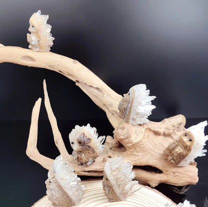 Hot Selling Natural Crystal Hand-Carved Crystal Cluster Hedgehog Crystal Pet Home Creative Decoration Ornaments