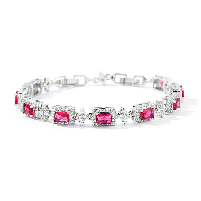 Cross Inlaid Colorful Zircon Bracelet