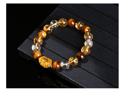 5A Yellow Tiger Eye Pixiu Bracelet – Wealth Style