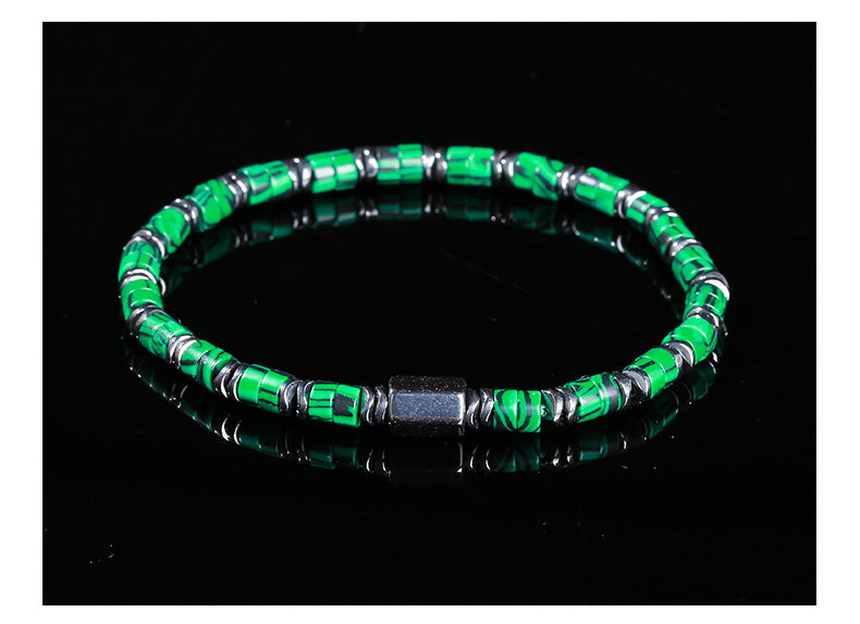 Black Stone & Yellow Tiger Eye Bracelet – Unisex