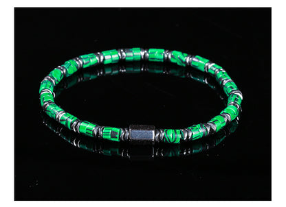 Black Stone & Yellow Tiger Eye Bracelet – Unisex