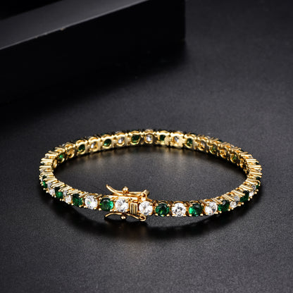 Colorful Zircon Tennis Chain Bracelet for Women