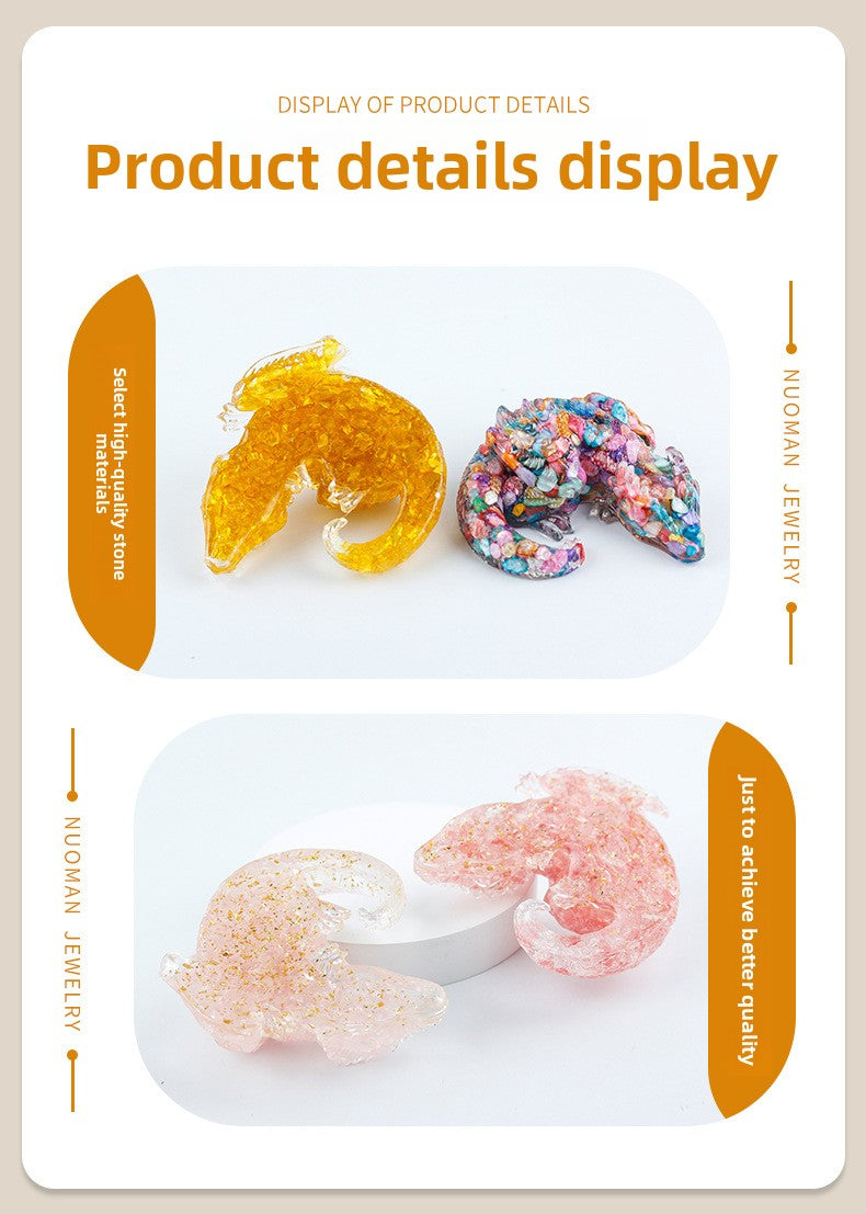 Donghai County Natural Crystal White Crystal Sleeping Dragon Lying Dragon Amethyst Glass-like Office Resin Crystal Ornament